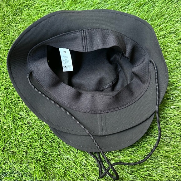 Lululemon Wide Brim Bucket Hat Strap Black Drawcord Extra Shade Sun Size M/L - Picture 11 of 11
